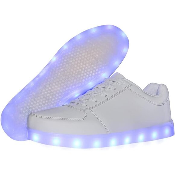 ⚡Unisex White Light Up Shoes with USB Charging Glowing Luminous LED Sneakers - Picture 1 of 6